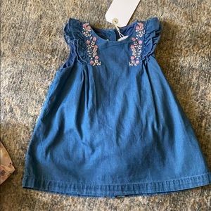 Zara Mini Collection: denim embroidered dress